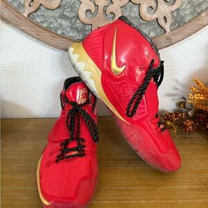 Nike Red and Gold Athletic Sneakers
